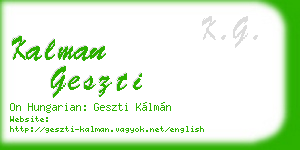 kalman geszti business card